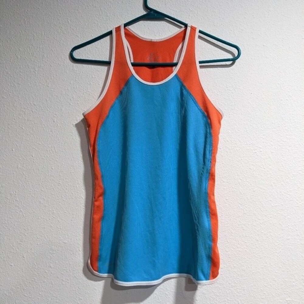 Nike Dri-Fit Tank, Orange, Blue Women's Small